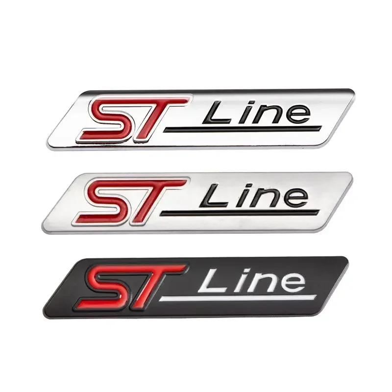 HUHI8 3D Metal ST Line Rear Trunk Badge Emblem Sider Fender Sticker for Ford Stline Focus Fiesta Mondeo Ecosport Kuga ESCAPE