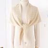 Triangle Shape Stripe Knitted Shawl Warp Knitting Shoulder Scarf Sun Protection Cape  Girls