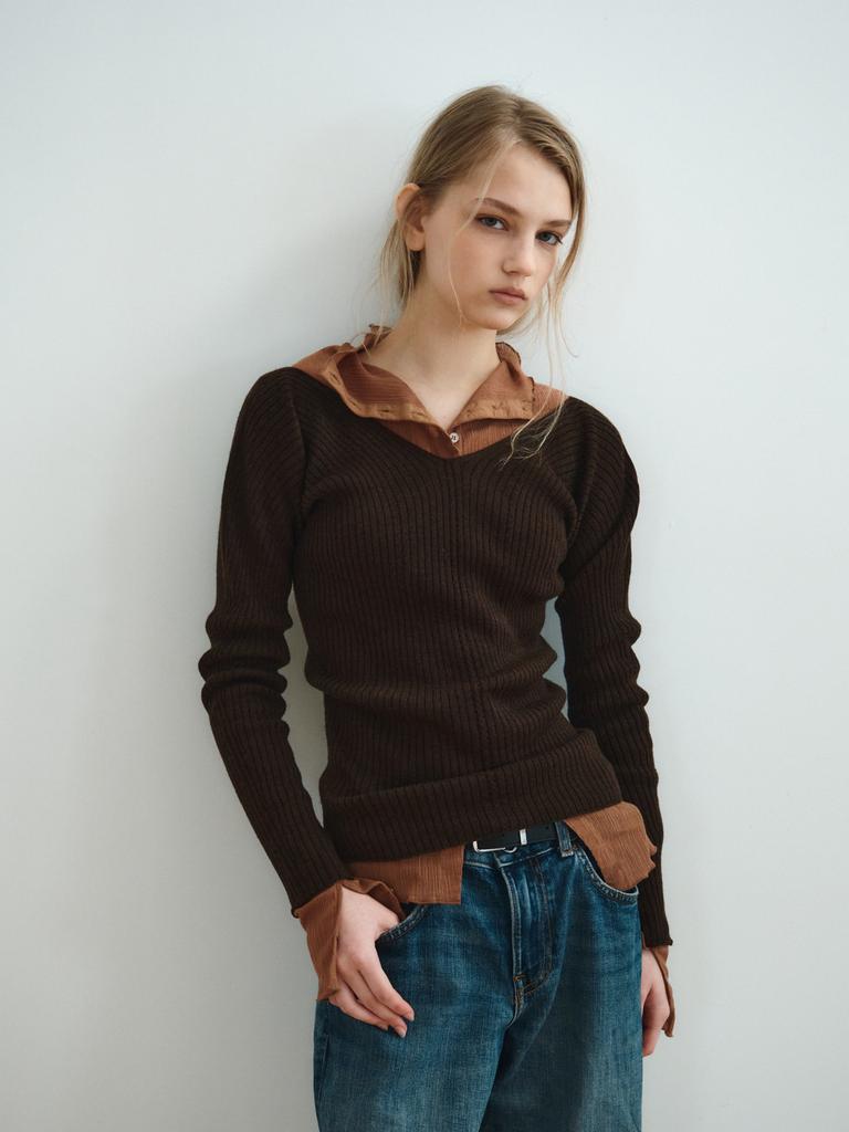 Reply Seamless Rib Top_Dark Brown