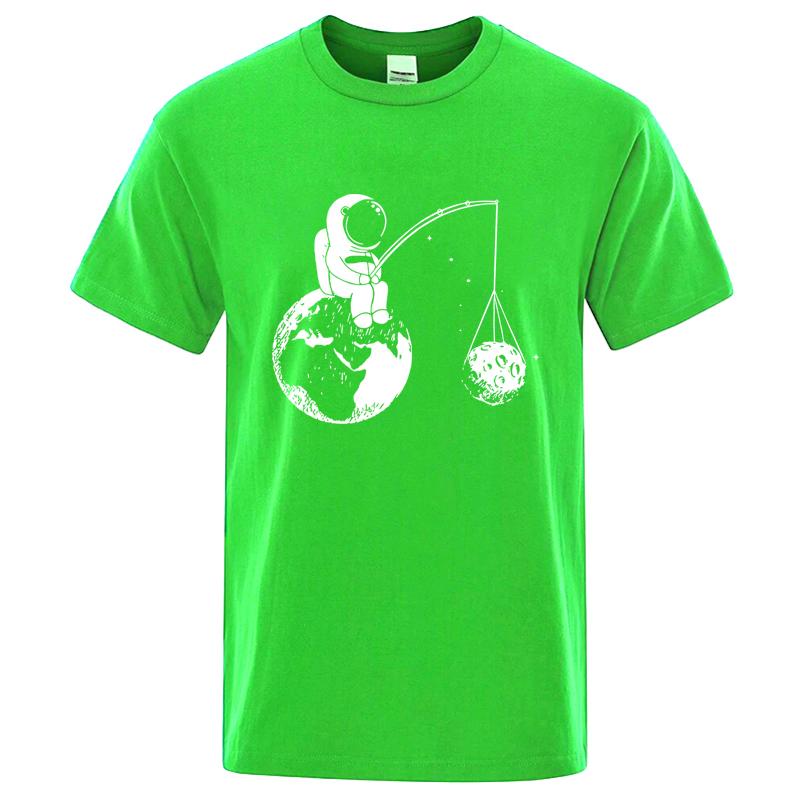 Summer Men High Quality Tshirt 100 Cotton Funny Design Astronaut Printing for Men Loose Top Cool Casual Tshirt Male Tee Shirts