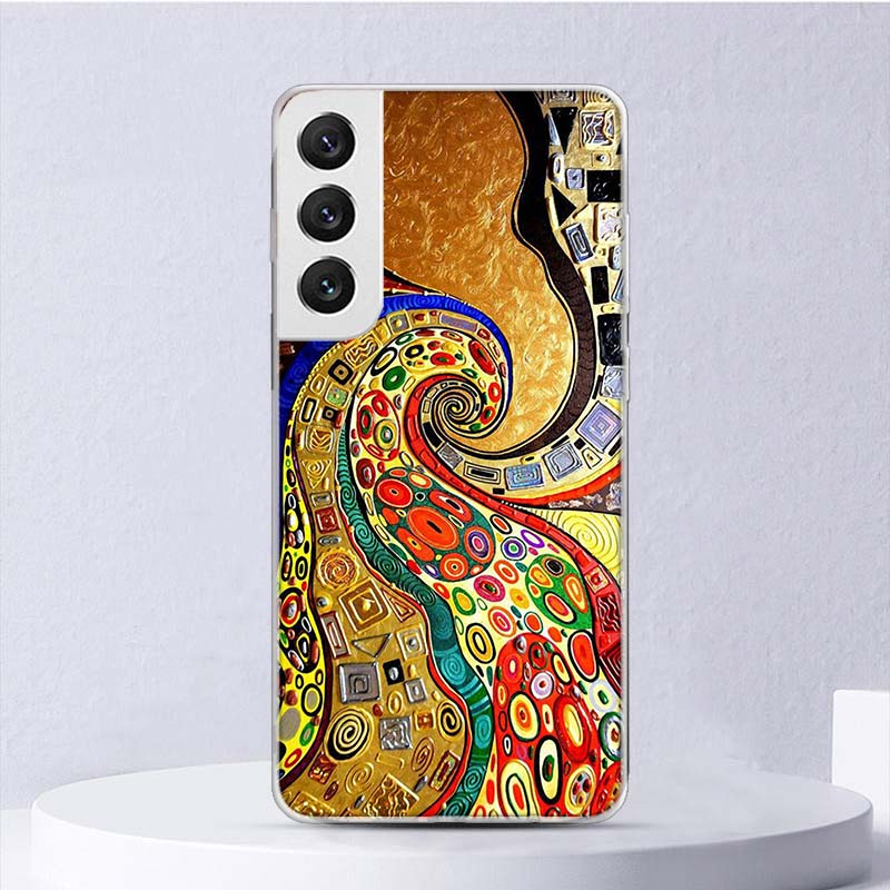 Custodia Morbida Design Il Bacio di Gustav Klimt Per Samsung Galaxy S22 S21 Ultra S20 FE S10 Plus Copertura Telefono S9 S8 + S10E S7 Edge S6 Funda