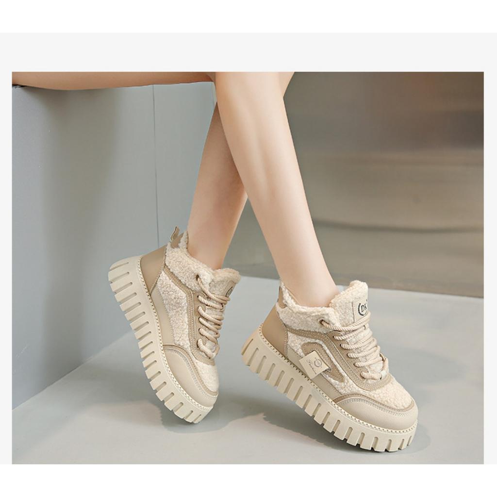 Women's High Top Boots Winter Series: New Velvet Lining, Thick Soled Breathable Casual Shoes, Elegant and Comfortable