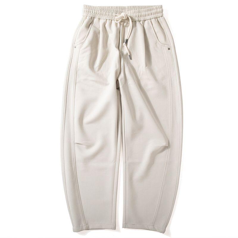 Мужские Осенние Новые Прочные Текстурированные Банановые Брюки, Свободные Широкие Прямые Повседневные Спортивные Брюки в Американском Стиле Paris Gray 2XL