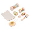 Kids Musical Instrument Toy Wooden Music Sand Hammer Rattle Bell Toys Set Kit for Home Travel