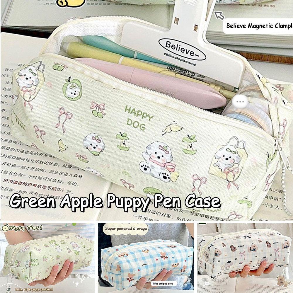 Cartoon Cute Puppy Pencil Case Canvas Large Capacity Pen Bags Stationery Bag School Supplies