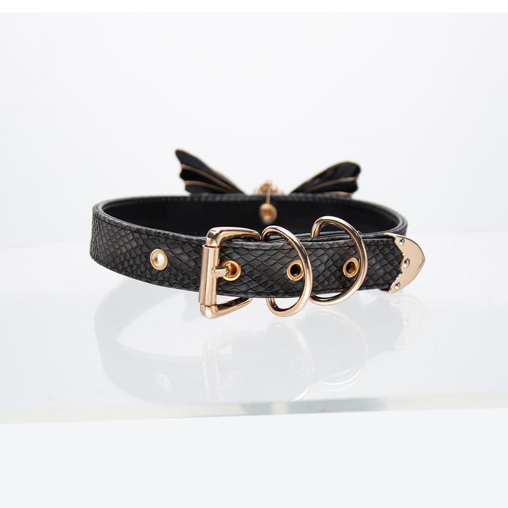PU leather necklace choker choker soap butterfly handmade accessory collar choker bell chain halterneck