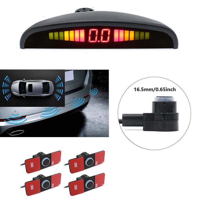 Car Parktronic LED Parking Sensor With 4 Sensors 16mm Reverse Backup Car Parking Radar Monitor Detector System