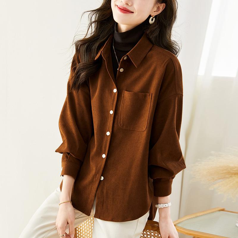 

Меховая утолщенная вельветовая рубашка для женщин, с длинным рукавом, новая теплая верхняя рубашка для многослойной носки XXL