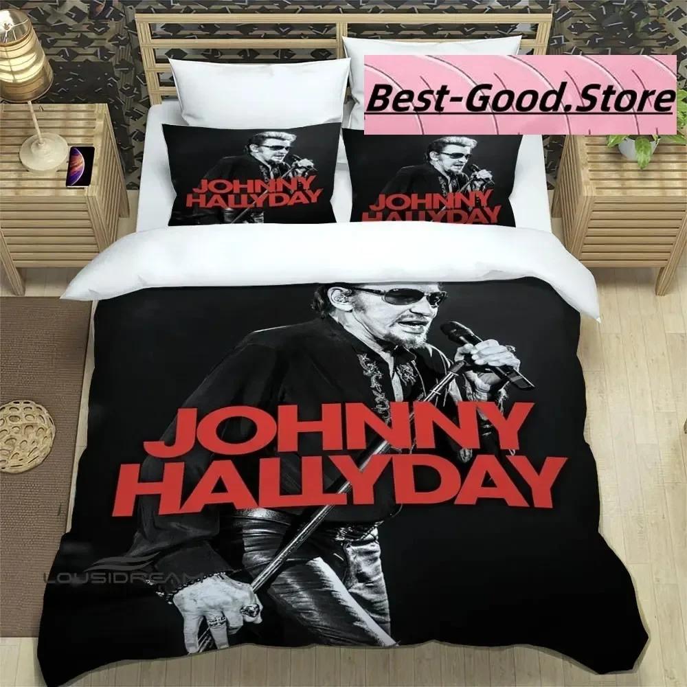 3D Print Rock Star Johnny Hallyday Bedding Set Boys Girls Twin Queen King Size Duvet Cover Pillowcase Bed boys Adult Bedroom