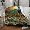 1pc Peacock Pattern Throw Blanket Soft Flannel, Cozy All Season Polyester Perfect for Home, Office