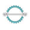 European & American Style Diamond Inlaid Nipple Rings, 316 Stainless Steel Body Piercing Jewelry