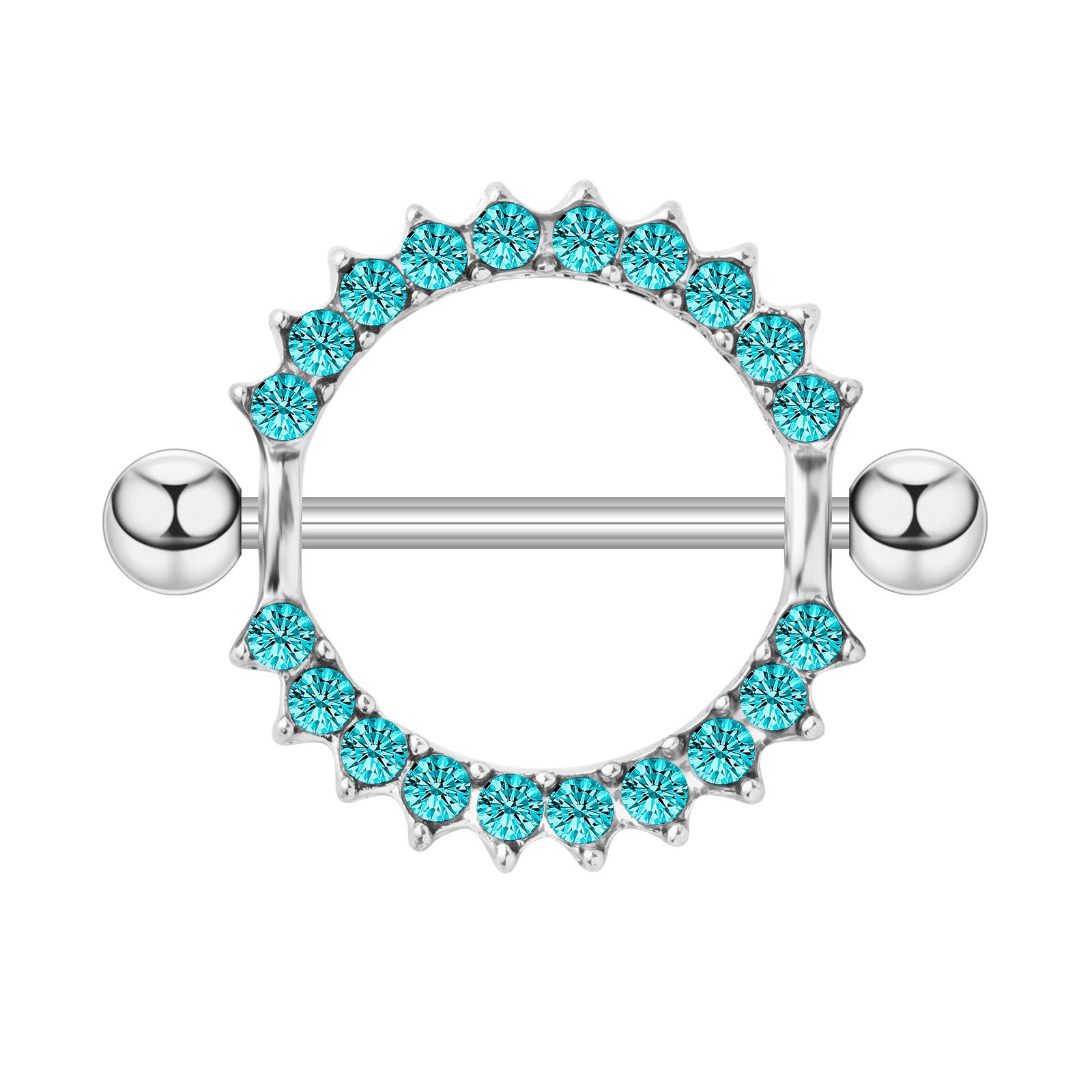 

Европейский и американский стиль кольца для сосков с инкрустацией бриллиантами, 316 нержавеющая сталь, украшения для пирсинга тела