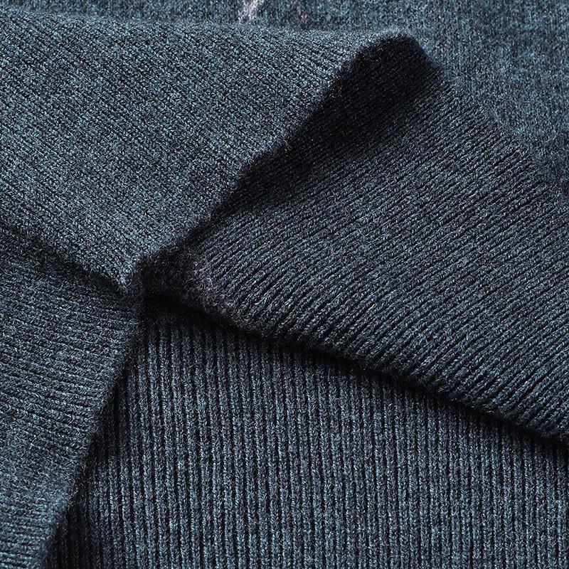 Hengyuanxiang Men's V-Neck Striped Wool Vest