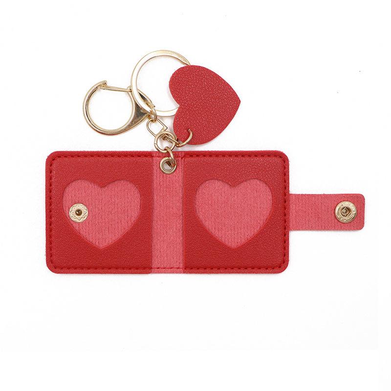 Photo Card Holder Keychain Diy Mini Photo Album Pockets Storage Portable Key Ring Bag Pendant