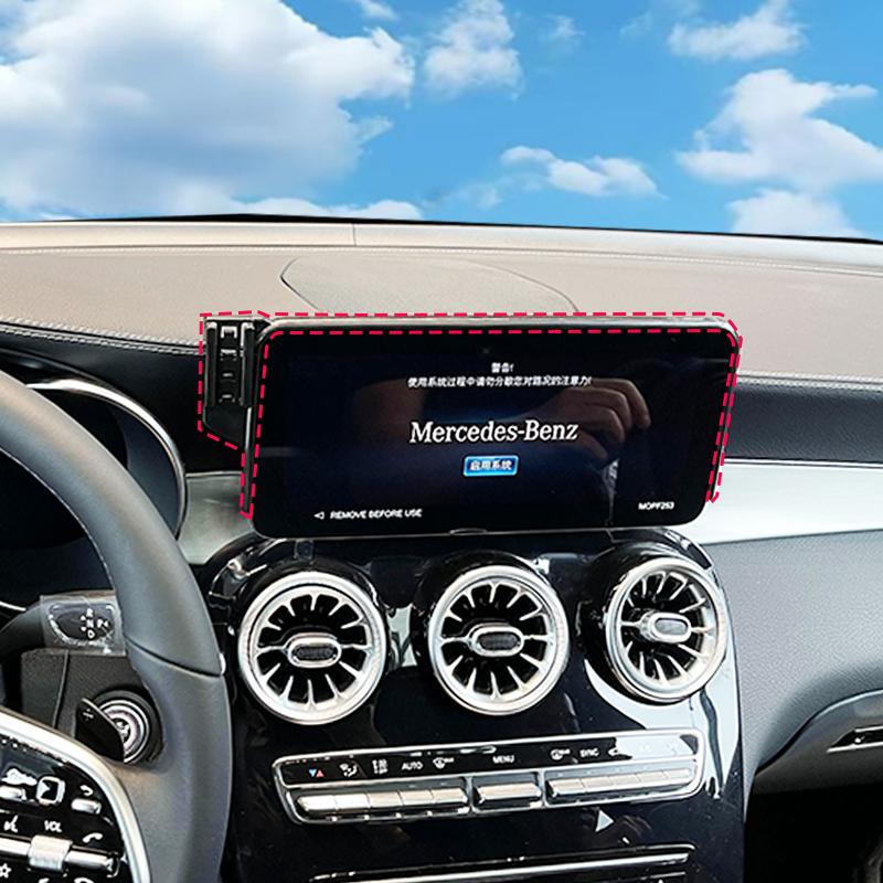 Car Phone Holder For Benz C Class W205 - 10.25" Screen Mobile Phone Support Car Mounts 15W Wireless Charging Accessories