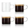 4-piece set of glass espresso cups with handles small-capacity coffee cups small glass tea cups luxurious small cups and tea bowls for home use 110ML