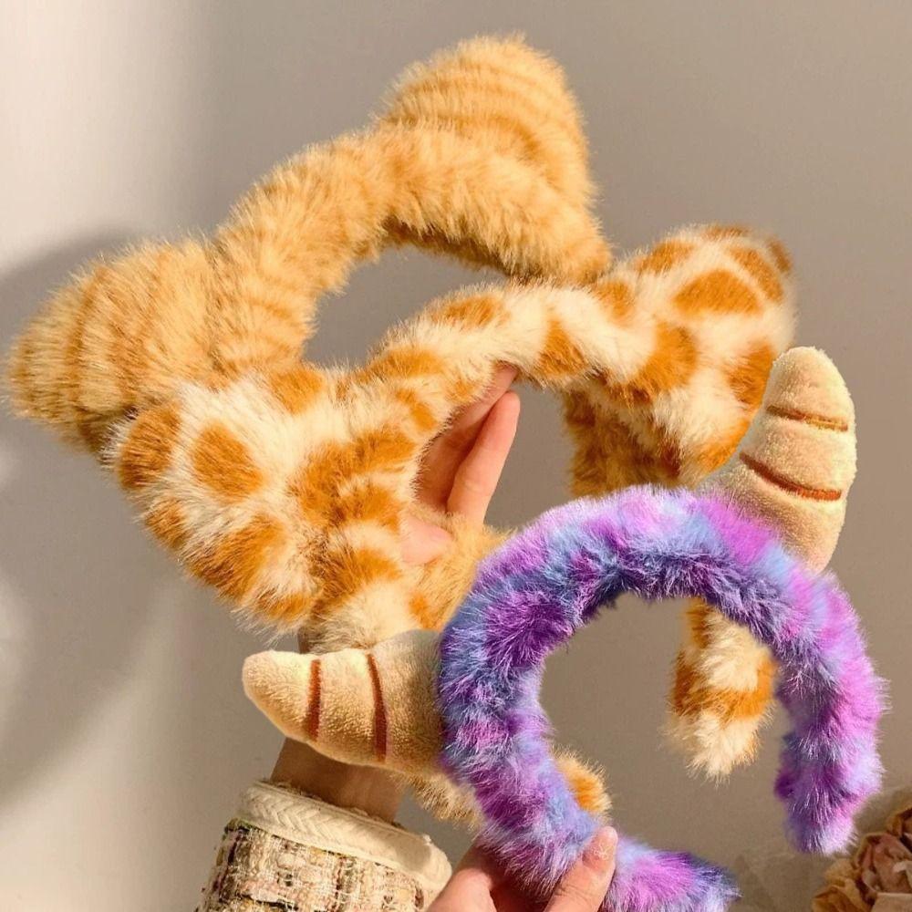 Fashion Washing Headband Cartoon Tiger Pattern Cat Ear Headband Leopard Spots Hairpin