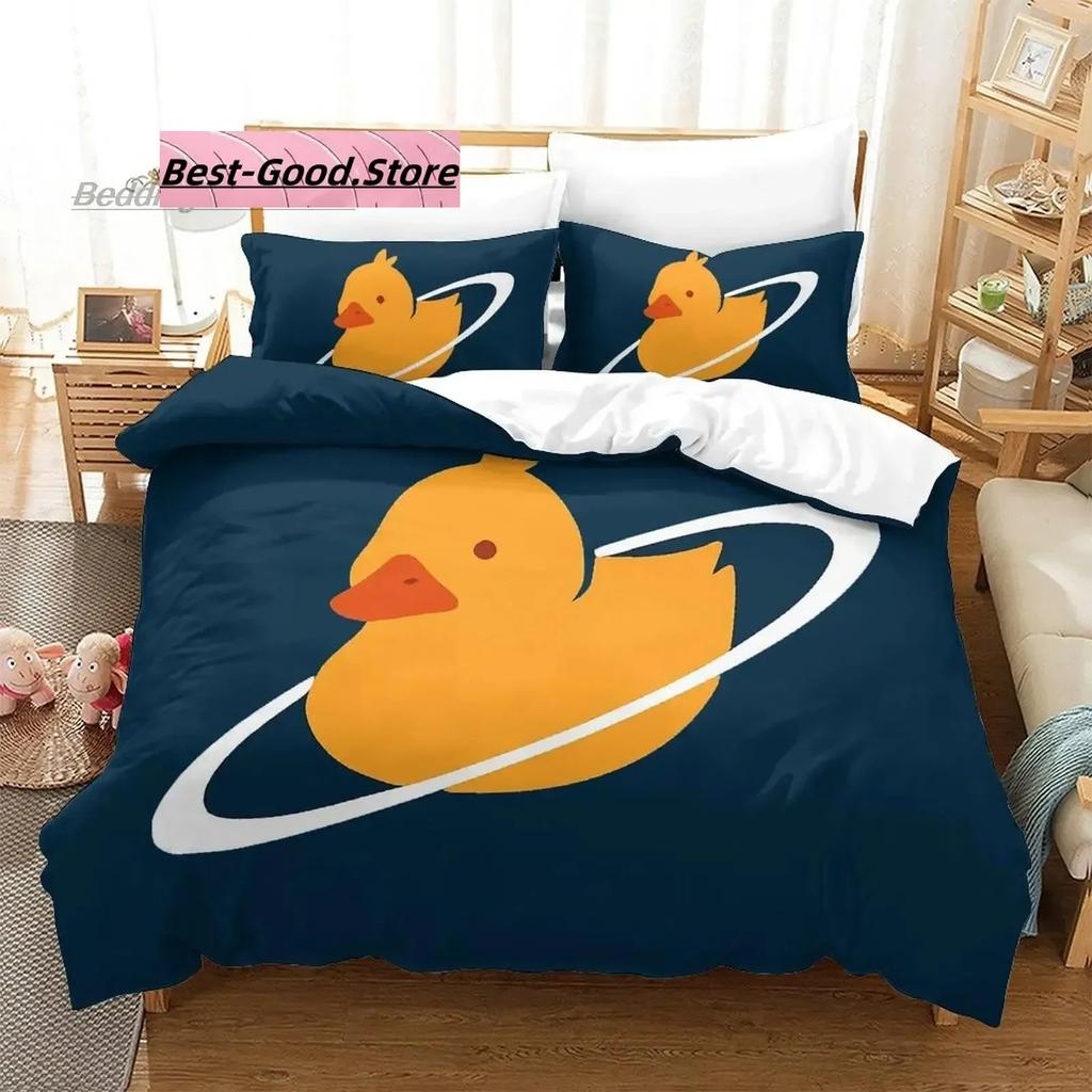 3D Anime Bettlaken-Set Quackity Duck Gedruckter Bettbezug Kissenbezug Bettwäsche-Set Bettwäsche Laken Steppdeckenbezug Doppel Queen King Größe