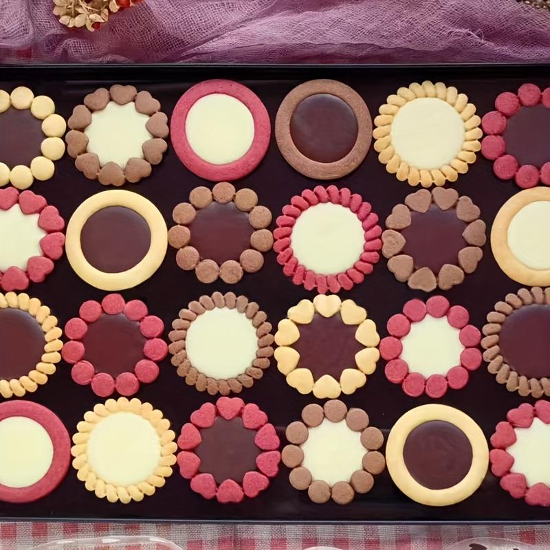Vintage Inspired Classic Sandwich Cookie Molds DIY Valentine'S Day Chocolate,Jam, and Cheese Biscuits with Heart and Floral Designs,Baking Essentials