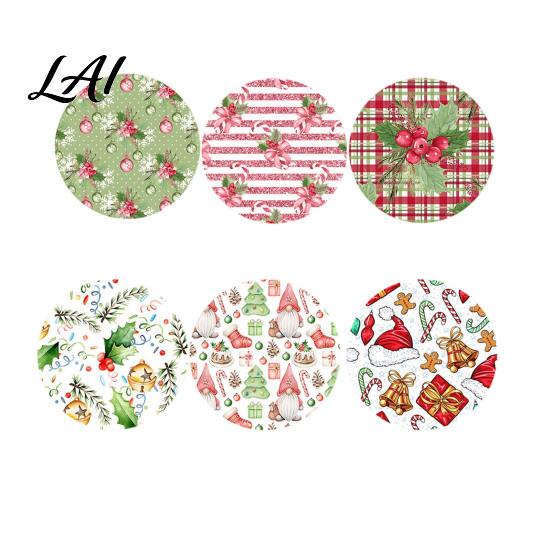 Holiday Table Decor 4/6Pcs Christmas Animal Wooden Coaster Festive Plaid Floral Round Drink Housewarming Gift Ideas Mats Decorations for Home Office