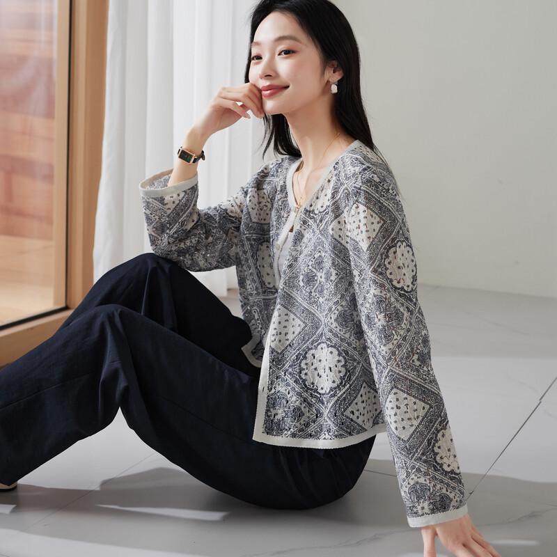 SOFSIL Women s Lace Print Summer Jacket M