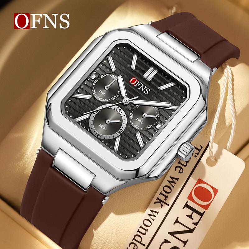 OFNS Men's Luxury Square Quartz Watch - Business Niche Design, Luminous, Waterproof.