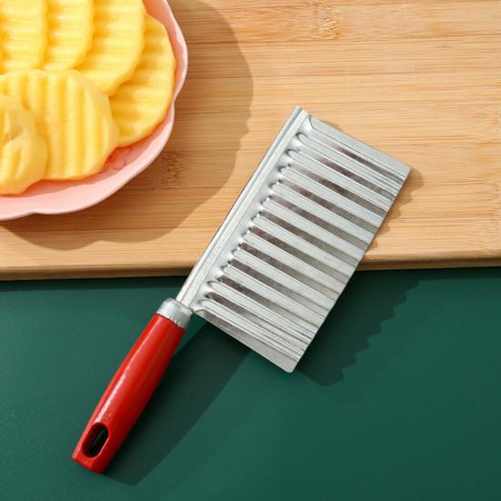 2Pcs Stainless Steel Potato Cutter Chopper Vegetable Fruit Crinkle Corrugated Slicer Egg Salad Ingredient Cutter Kitchen Gadget