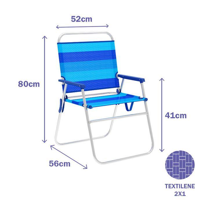 Chaise Pliante - Marbueno - Mutibleu - Aluminium - Bleu - Résistante