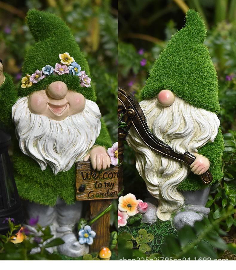 Solar Elf Garden Light: Outdoor Resin Ornament for Villas