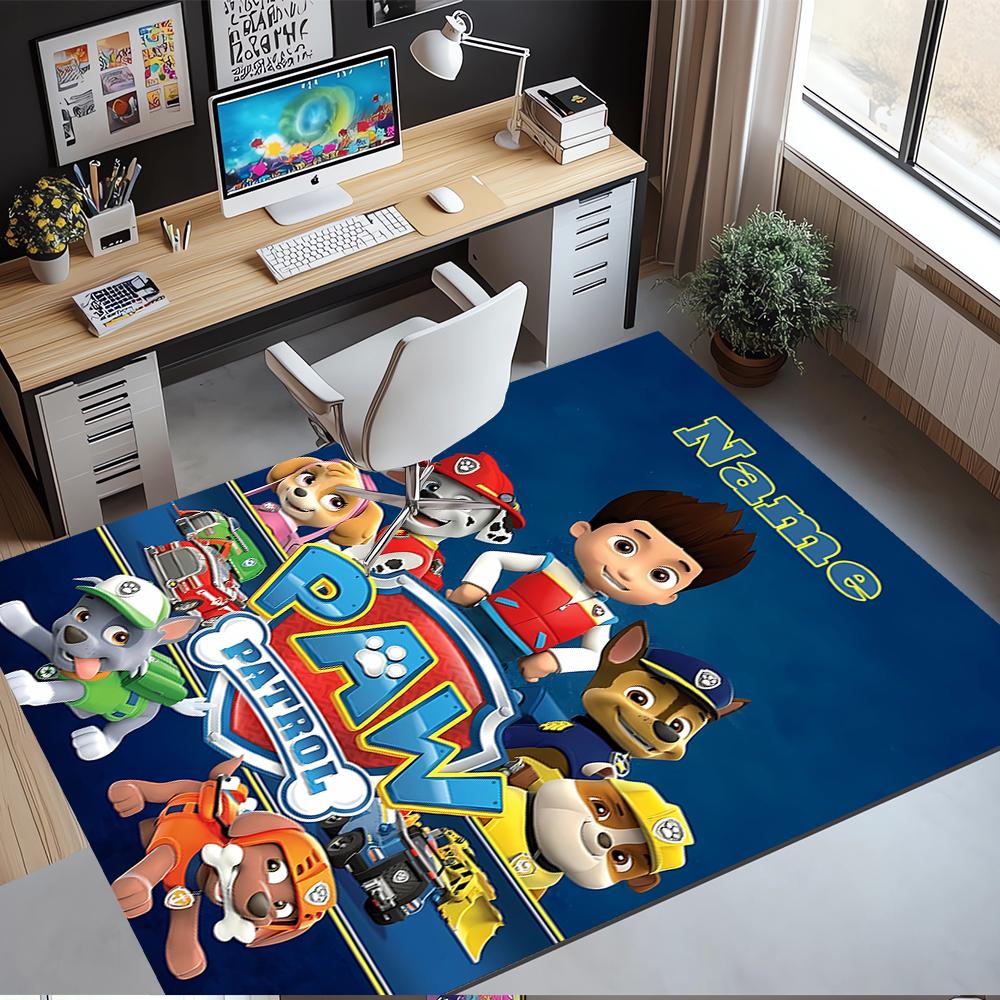 Custom Name PAW Patrol Printed Carpet,Rug for Office Chair Living Room Bedroom Kitchen Room Decor Gifts.