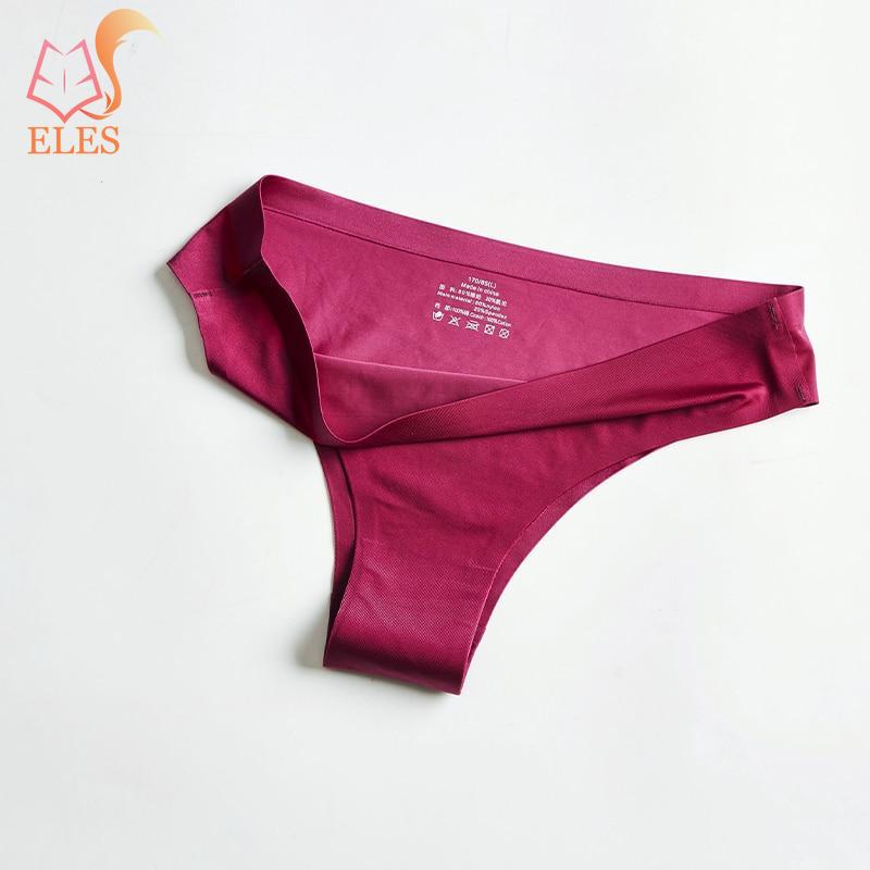 

Женские летние бесшовные трусики, ультратонкие стринги-стринги с низкой посадкой, однотонное нижнее белье, трусы из ледяного шелка L вино красного