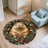 Christmas Capybara pattern round rug,Carpet Rug for Living Room Bedroom  Playroom ,Non-slip Floor Mat,Holiday Gifts and Birthday Gifts.