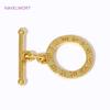 18K Gold Plated Round OT Clasp Connectors,Brass End Beads Toggle Clasps For Jewelry Making DIY Jewellery Findings Accessories