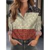 Mode Lässig Damen Langarm Revershemd 2025 Frühling Herbst Locker Elegant Büro Damenhemd Damen Temperament Bedruckte Oberteile