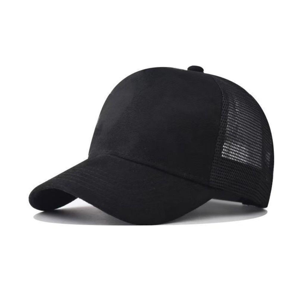 Suede Men Baseball Hat Adjustable Women Sunshade Hat Breathable Mesh Peaked Cap  Sun Visor
