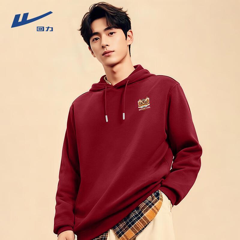 Warrior Men s Hooded Pullover Sweatshirt with Lion Graphic L