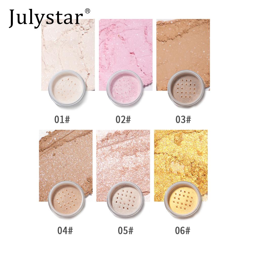 Julystar Pearlescent loose powder Concealer Diamond honey powder fine anti-sweat long-lasting oil-control matte setting powder