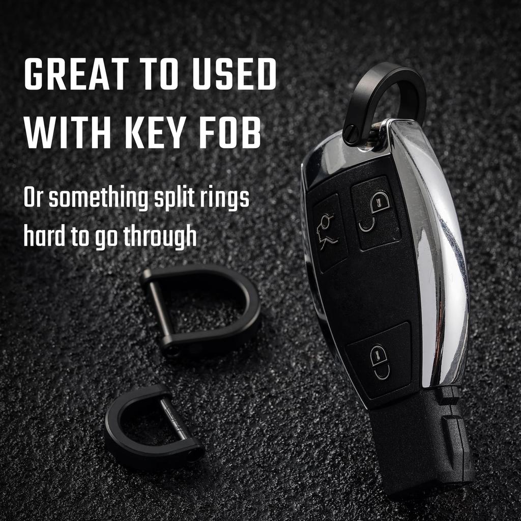KeyUnity KA17 Tytanowy Brelok D-Ring, Lekki, Typ D, Kluczyki Samochodowe, Klucz DIY