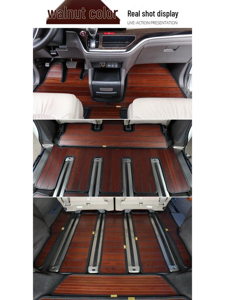 Solid Wood Floor Mats for 2022 Honda Odyssey Elysion 7-Seater, Fully Enclosed