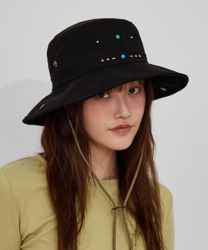 HOODHOOD Studded Boonie Hat Black