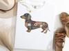 Dachshund 4th of July Faux Patch Print Shirt, Patriotic Doxie American Flag Tee, Dog Lover Gift