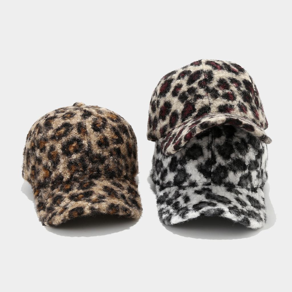 Women's New Style Leopard Print Structured Baseball Cap for Autumn and Winter - Outdoor Warm Sun Protection Visor Hat