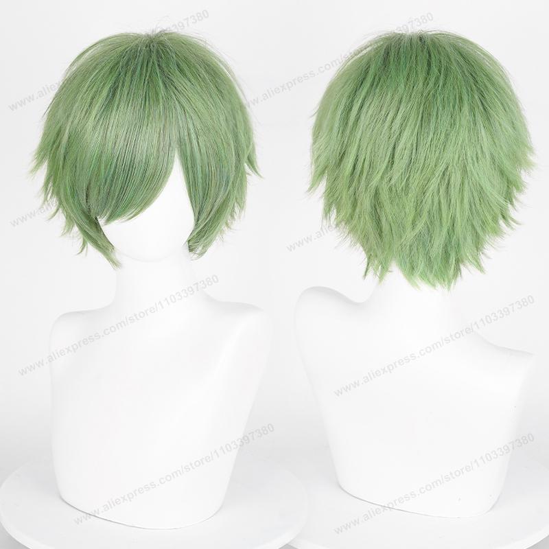 Anime 30cm Short Straight Cosplay Wig Black White Green Brown Purple Blue Gray Red Gold Man Women Heat Resistant Synthetic Hair