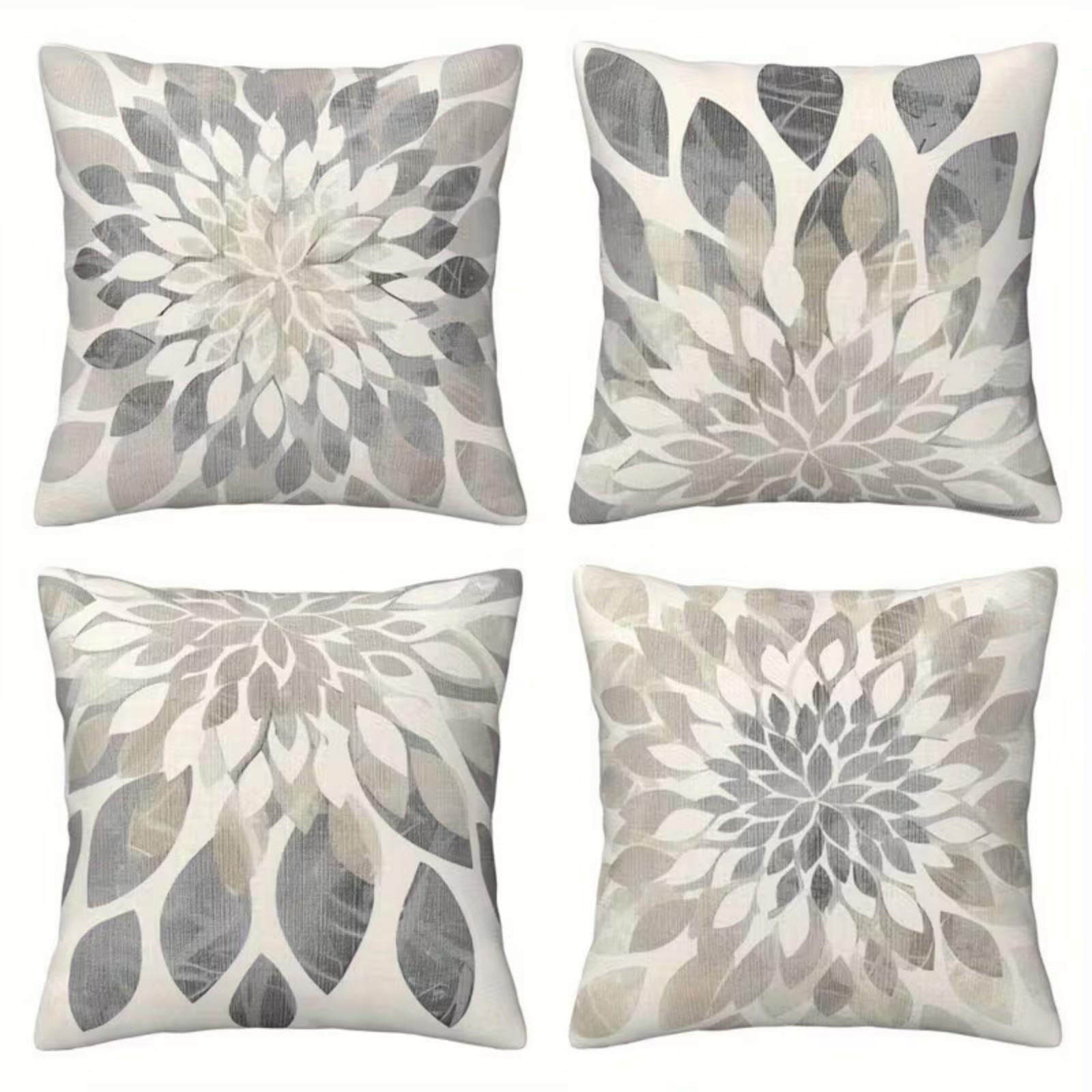 Minimalist Bohemian Geometric Floral Throw Pillow Set Digital Printed Home Decor Cushion Cover Cushion 4 Pieces 1590₽