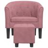 VidaXL Fauteuil Cabriolet avec Repose-pied, Chaise avec Accoudoirs, Canapé avec Dossier, Siège Rembourré Salon Chambre, Rose 356482