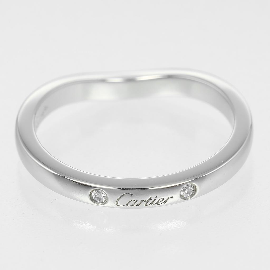 CARTIER Ballerina curve Ring Pt950Platinum/diamond #4.1(US Size) 3g Women Used
