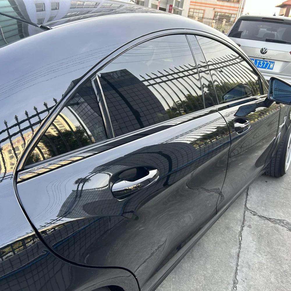 For Mercedes Benz CLS W218 2012-2017 Sedan Window Chrome Delete Blackout ABC Pillars Glossy Black Stickers