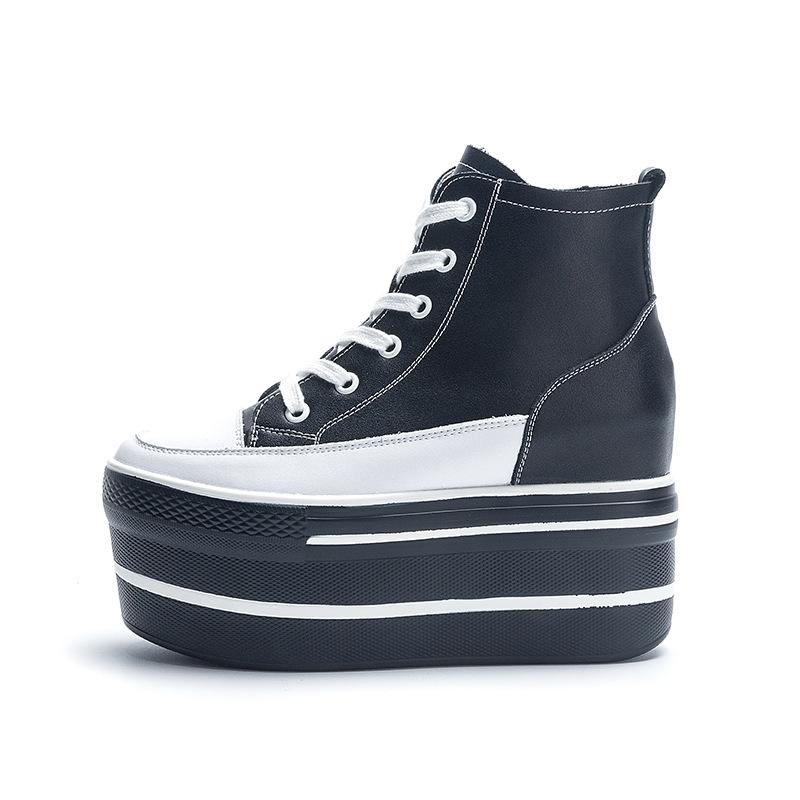 

Новые 10,5 см Осенне-зимние ботильоны из натуральной кожи для женщин, обувь на платформе, модные ботильоны на высоком каблуке, теплая плюшевая обувь 39 чёрный