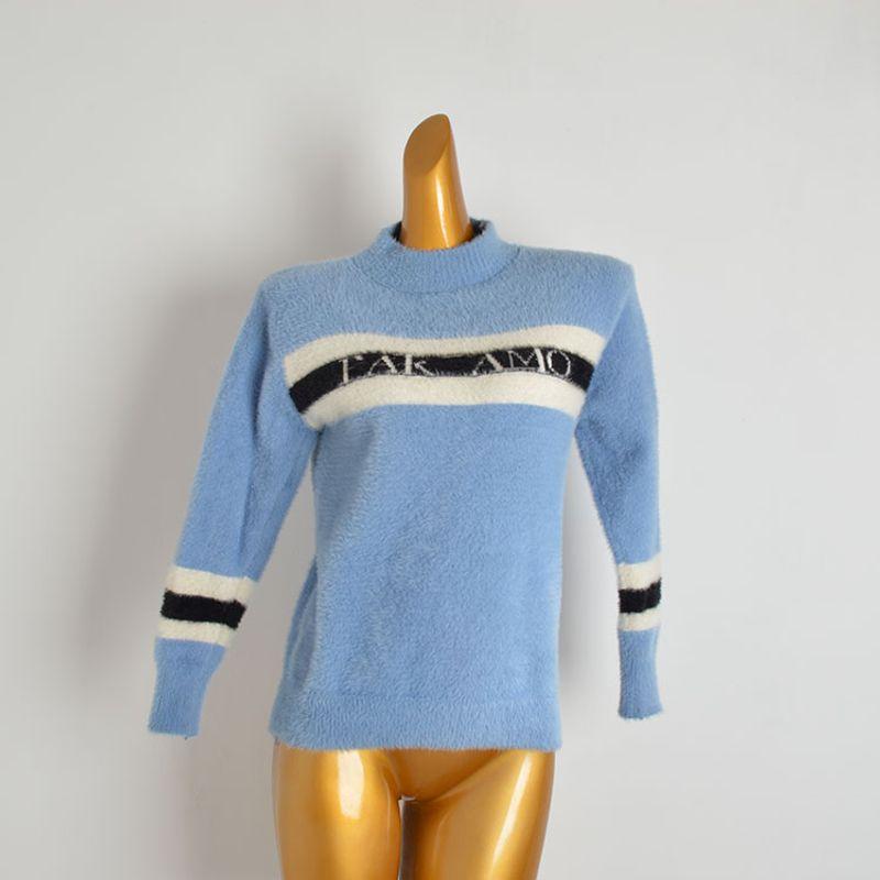 

Fall and Winter Colored Pullover Sweater Female Loose Outer Wear Idle Style Half Turtleneck Idle Style Base Tops Color matching All yards