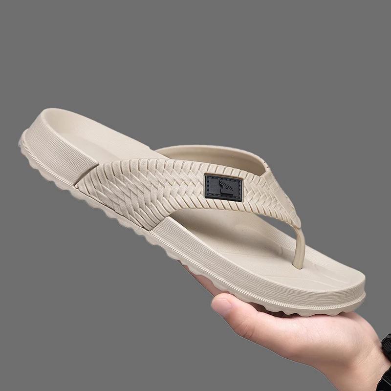Fashion Men's Home Slippers Flip Flops 2025 EVA Summer Bathroom Slippers Outdoor Non-slip Sandals Soft Open Toe Beach Casual Shoes